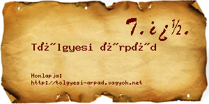 Tölgyesi Árpád névjegykártya