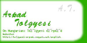 arpad tolgyesi business card